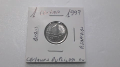 Moeda de 1 Centavo de 1997 Aço Inox Palavra CENTAVO Duplicado ou Rebatido XX 1