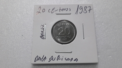 Moeda de 20 Centavos de 1987 Aço Inox com a DATA duplicada ou rebatida MJ 04 na internet