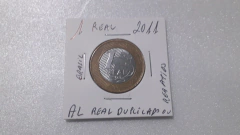 Moeda de 1 Real de 2011 Anel Aço Inox Banhado de Bronze com Miolo de Aço Inox Letra AL de Real Duplicada SM 13 na internet