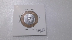 Moeda de 1 Real de 2011 Anel Aço Inox Banhado de Bronze com Miolo de Aço Inox Letra AL de Real Duplicada SM 13 - Mandrade Numismática