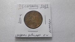 Moeda de 25 Centavos de 2012 Aço Banhado de Bronze Com a Palavra Centavos Duplicado Ou Rebatido Linda JM 01 na internet