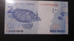 Cédula de 2 Reais de 2018 F B  035799608 Meirelles / Goldfajn FE - comprar online