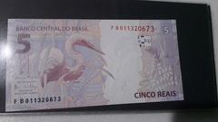 Cédula de 5 Reais de  2017 F B 011320673   Meirelles / Goldfajn FE - comprar online