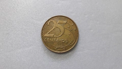 Moeda de 25 Centavos de 2013 Aço Banhado de Bronze Centavos Duplicado Ou Rebatido FF 01