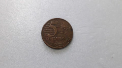Moeda de 5 Centavos de 2011 Aço Banhado de Cobre  Boné Batida Fora do Disco  FF 04