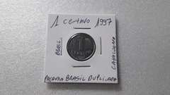 Moeda de 1 Centavo de 1997 Aço Inox Com a Palavra BRASIL Duplicada PF 07 na internet