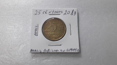 Moeda de 25 Centavos de 2013 com a Palavra BRASIL Duplicada Rebatida JA 02 na internet
