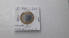 Moeda de 1 Real de 2005 Anel Aço Inox Banhado de Bronze e Núcleo de Aço Inox Linha Que Cruza a data Catalogada MM07 na internet