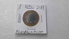 Moeda de 1 Real de 2011 Anel Aço Inox Banhado de Bronze e Núcleo de Aço Inox AL de Real Duplicado MM 13 na internet