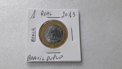 Moeda de 1 Real de 2013 Anel Aço Inox Banhado de Bronze e Núcleo Aço Inox Com a Palavra BRASIL Duplicada Catalogada FA 02 na internet