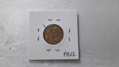 Moeda de 10 Centavos de 2003 Aço Banhado de Bronze Com a Letra A de Brasil Empastada MR 02 - Mandrade Numismática