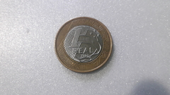 Moeda de 1 Real de 2008 Anel Aço Inox Banhado de Bronze e Núcleo de Aço Inox REAL Duplo Catalogada FB 01