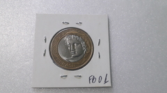Moeda de 1 Real de 2008 Anel Aço Inox Banhado de Bronze e Núcleo de Aço Inox REAL Duplo Catalogada FB 01 - Mandrade Numismática