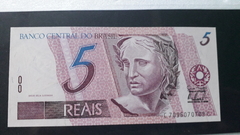 Cédula de 5 Reais de 2009 C 279 1ª Serie C 7096070709 C Chancelas de Guido Mantega e Alexandre Tombini  Flor de Estampa - comprar online