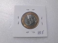 Moeda de 1 Real de 2008 Núcleo Aço Inox e Anel Aço Inox Banhado de Bronze  Ausência de 1 Estrela no Reverso Catalogada HE 5 - Mandrade Numismática