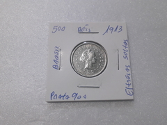 Moeda de 500 Réis de 1913 Prata 900 Estrela Soltas MJ 05