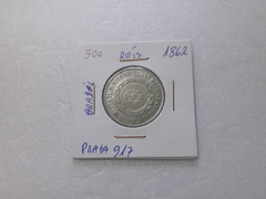 Moeda de 500 Réis de 1862 Prata 917 3º Sistema Monetário 2ª Tipo ML 11
