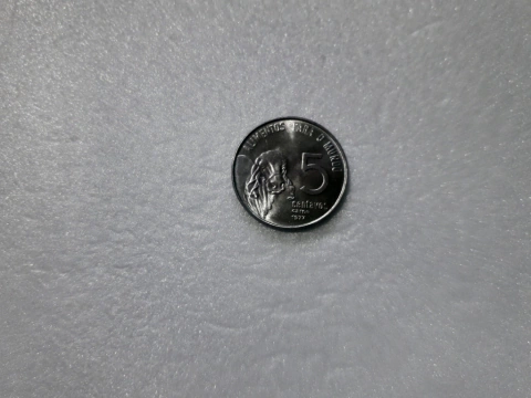 Moeda de 5 Centavos de 1977 Aço Inox FAO Flor de Cunho AI 23