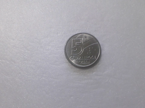 Moeda de 5 Cruzeiros de 1991 Aço Inox Salineiro