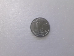 Moeda de 10 Cruzeiros de 1990 Aço Inox Seringueiro