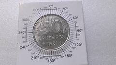 Moeda de 50 Cruzeiros de 1981 Aço Inox Plano Piloto de Brasília Reverso Horizontal à Direita linda Muito escassa