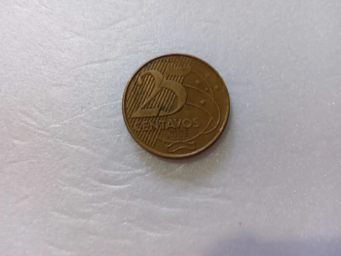 Moeda de 25 Centavos de 2003 Rastros nas Estrelas Catalogada BI 16