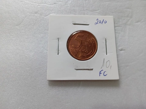 Moeda de 5 Centavos de 2010 Flor de Cunho MJ 04