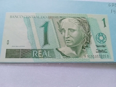 Cédula de 1 Real de 1999 C 250 Serie A 91911053255 B Chancelas de Pedro S. Malan Armínio Fraga Flor de Estampa Leve mancha conforme Foto