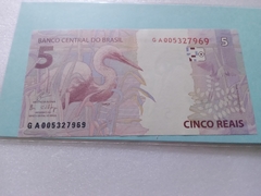 Cédula de 5 Reais De 2019 Serie G A 005327968 Chancela de Guardia e Goldfajn Flor de Estampa - comprar online