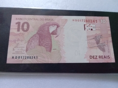 Cédula de 10 Reais Serie H D 017280241 Chancela de Guardia e Goldfajn Flor de Estampa