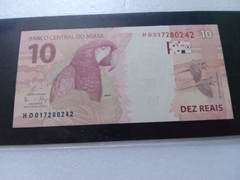 Cédula de 10 Reais De 2018 C 349 Serie HD 017280242 Chancela de Guardia e Goldfajn Flor de Estampa