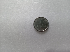 Moeda de 10 Centavos de 1997 Aço Inox com Data Marcada em 2 Lugares Catalogada DA 08