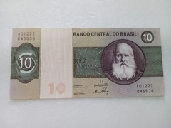 Cédula de 10 Cruzeiros de 1970 C 137 Nº A 01222045536 Sob++++