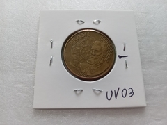Moeda de 25 Centavos de 2002 Aço Banhado de Bronze Com a Palavra DEODORO Duplicada Catalogada UV 03 - Mandrade Numismática