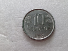 Moeda de 10 Centavos de 1997 Aço Inox com Data Marcada em 2 lugares Catalogada UV 12