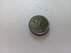 Moeda de 50 Centavos de 2002 Aço Inox Cunho Marcado no Cabelo RABINO Catalogada SC 07