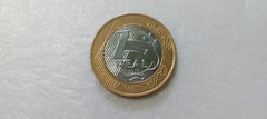 Moeda de 1 Real de 2013 com BRASIL DUPLO catalogada ML 02