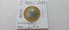 Moeda de 1 Real de 2013 com BRASIL DUPLO catalogada ML 02 na internet