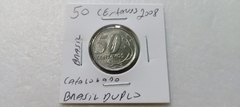 Moeda de 50 Centavos de 2008 Aço Inox com BRASIL DUPLO Catalogada ML 05 na internet