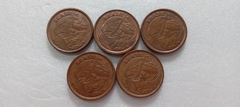 Moeda de 1 Centavo de 2001 Aço Banhado de Cobre ( Lote de 5 moedas Circuladas ) XL 06 - comprar online