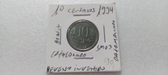 Moeda de 10 Centavos de Aço Inox de 1994 Reverso Invertido e Data Marcada Catalogada SM 03