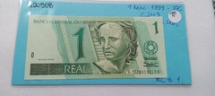 Cédula de 1 Real de 1999 C 249 Serie A 7779019013 B Chancelas de Pedro S. Malan e Arminio Fraga FLOR DE ESTAMPA