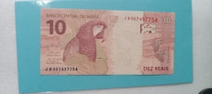 Cédula de 10 Reais De 2021 Serie J B 007497754 Chancelas de Guedes e Campos Neto Flor de Estampa