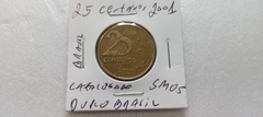 Moeda de 25 Centavos de 2001 Aço Inox Banhado de Bronze Com DUPLO BRASIL Catalogada SM 05 na internet
