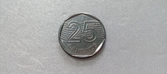 Moeda de 25 Centavos de 1994 Aço Inox Com Data Marcada no Reverso Catalogada FF 03