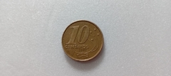 Moeda de 10 Centavos de 2001 Aço Banhado de Bronze Com RASTRO nas ESTRELAS Catalogada MJ 01