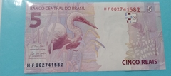 Cédula de 5 Reais de 2020 C.345 Serie H F 002741582 Chancelas de Guedes e Campos Neto Flor de Estampa