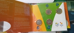 16 Moedas das olimpíadas em 4 encartes originais do Banco Central - Mandrade Numismática