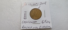 Moeda de 10 Centavos de 2008 Aço Banhado de Bronze Rastro Nas Estrelas Catalogada GF 04 na internet