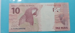 Cédula de 10 Reais de 2020 Serie I F 035766558 Chancelas de Guedes e Campos Neto Flor de Estampa